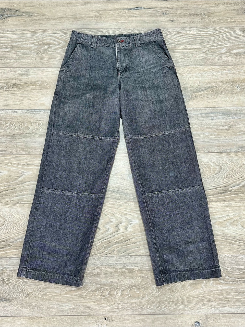 Tommy Hilfiger Y2K Baggy Wide Leg Jeans Mens 33x32 Faded Black Skater
